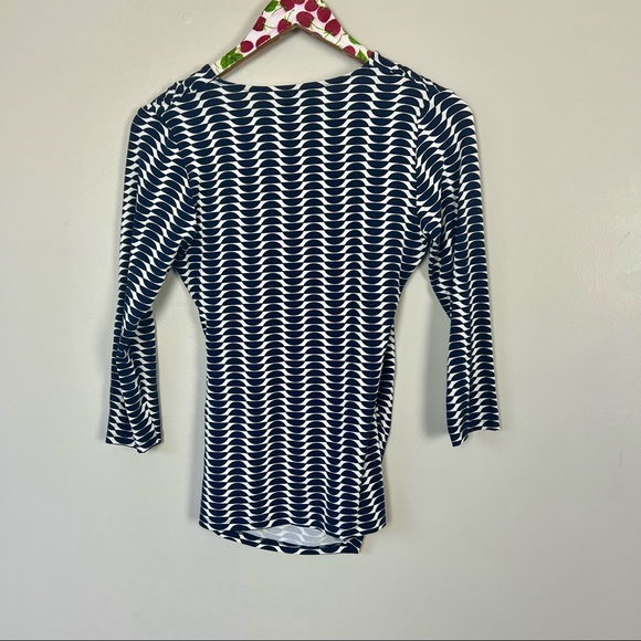 Boden Mock Wrap Womens Top Jersey Knit Ruched Stretch Size 4R - Picture 8 of 9